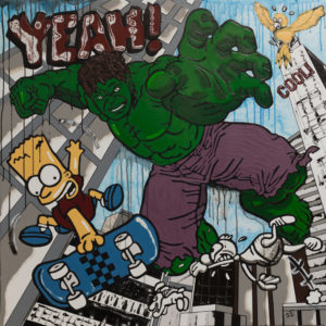 Hulk - 100x100cm - Laque sur toile - 2016 Hulk - 100x100cm - Laque sur toile - 2016